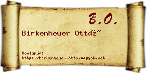 Birkenheuer Ottó névjegykártya